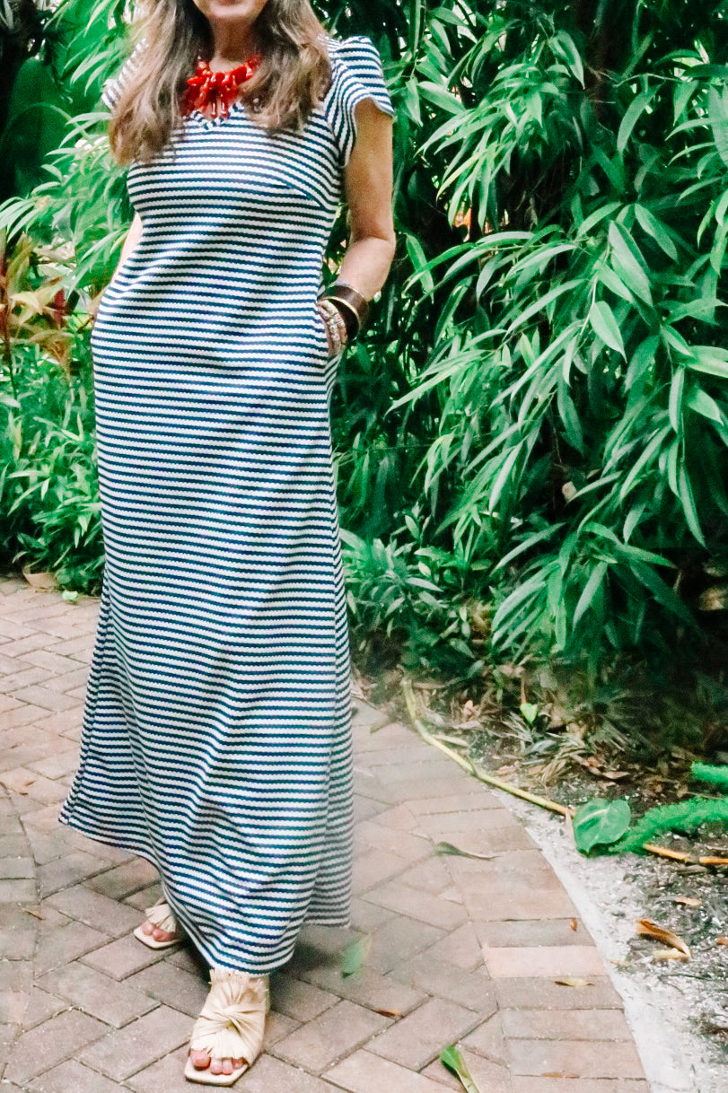 green and navy maxi dress Two-Tone Maxi, Navy Green