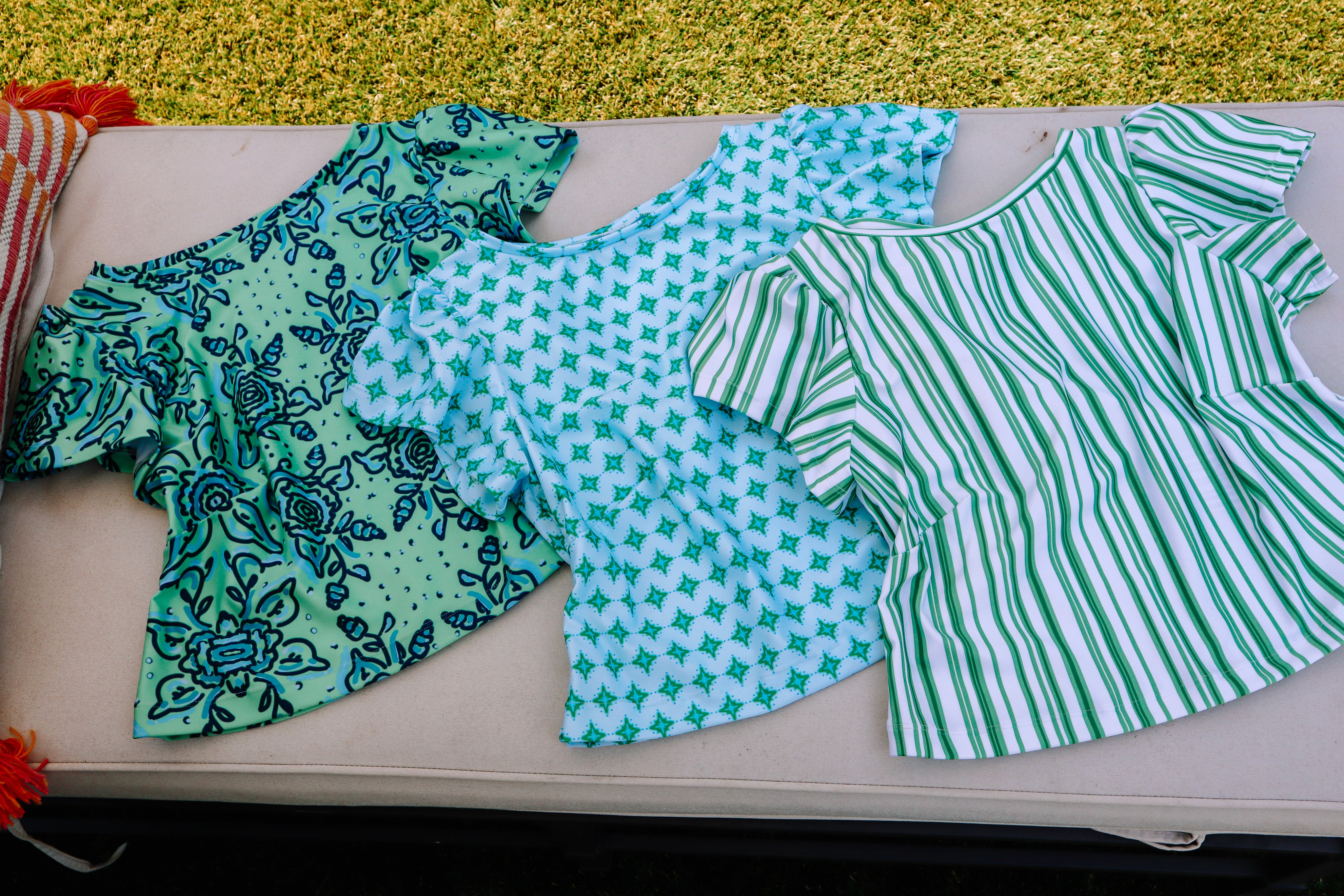 Holly Crop - Green Stripe