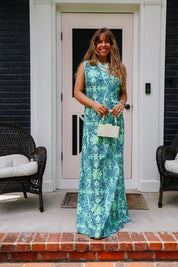 Holly Maxi Dress- Blue Floral
