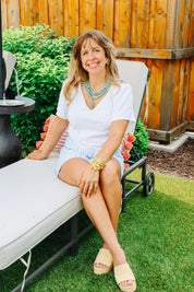 Holly Shorts - Blue Stripe