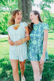 Holly Crop - Blue Floral