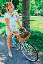 Holly Crop - Green Stripe
