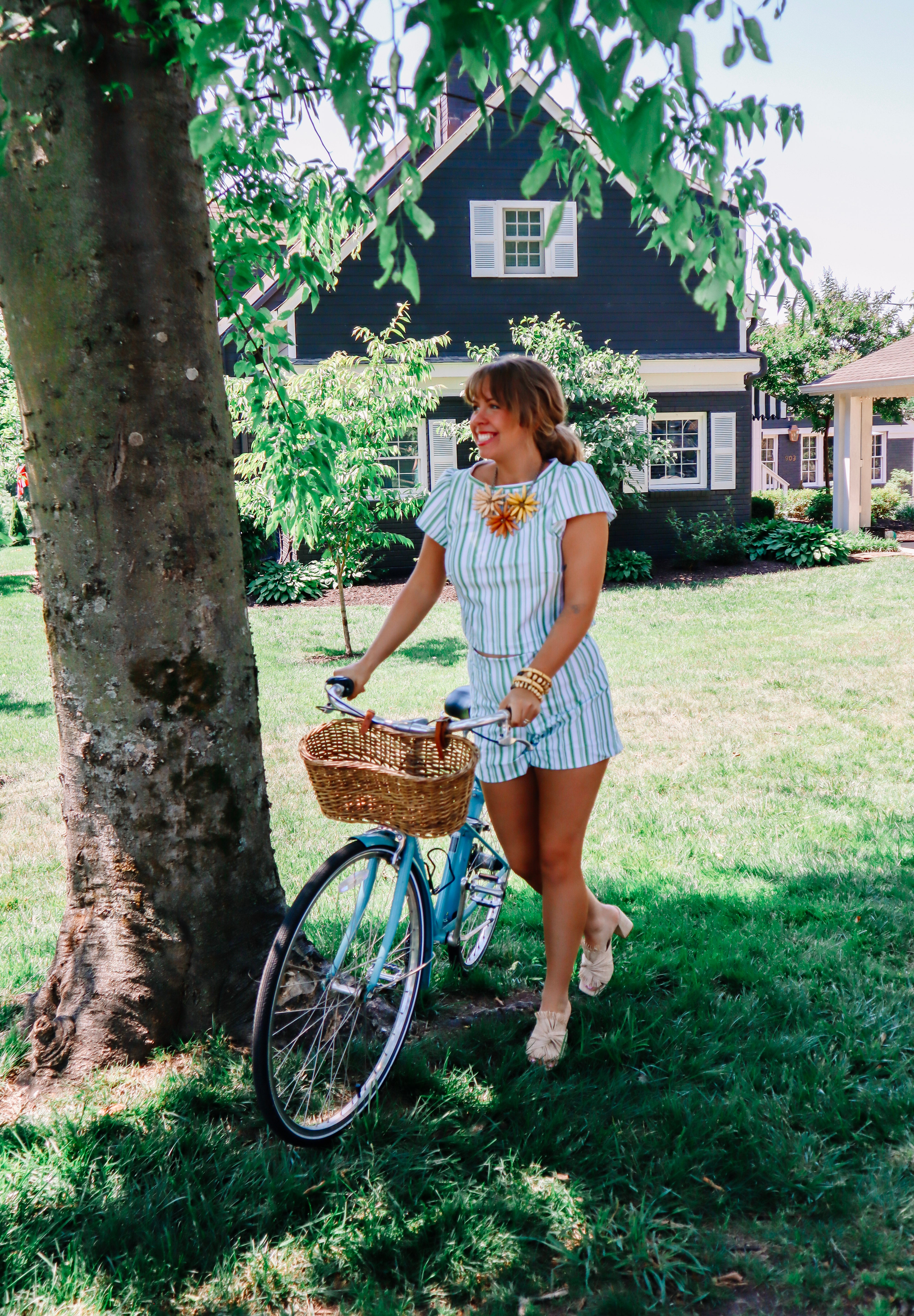 Holly Shorts - Green Stripe
