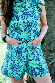 Holly Shorts - Blue Floral