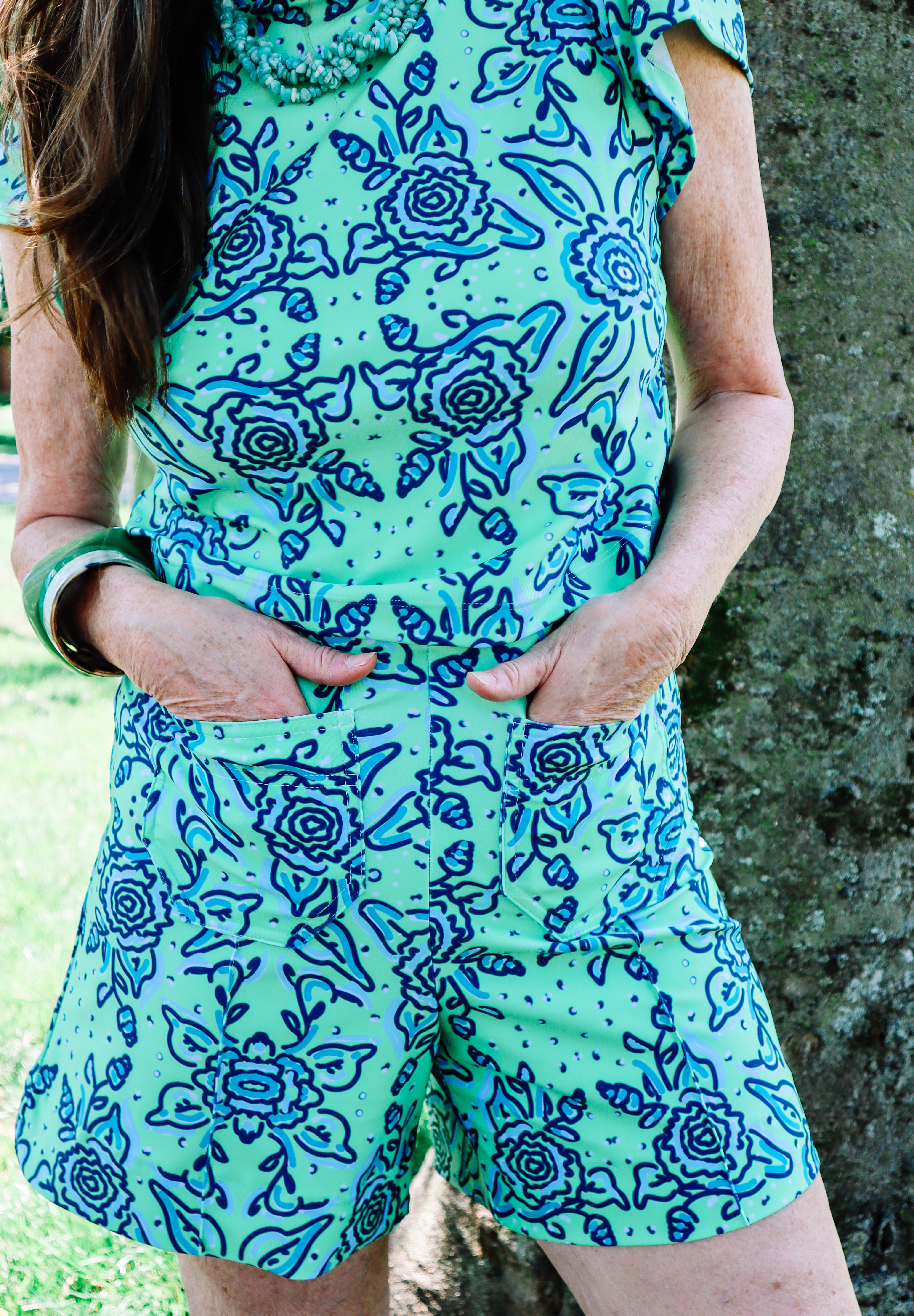 Holly Shorts - Blue Floral