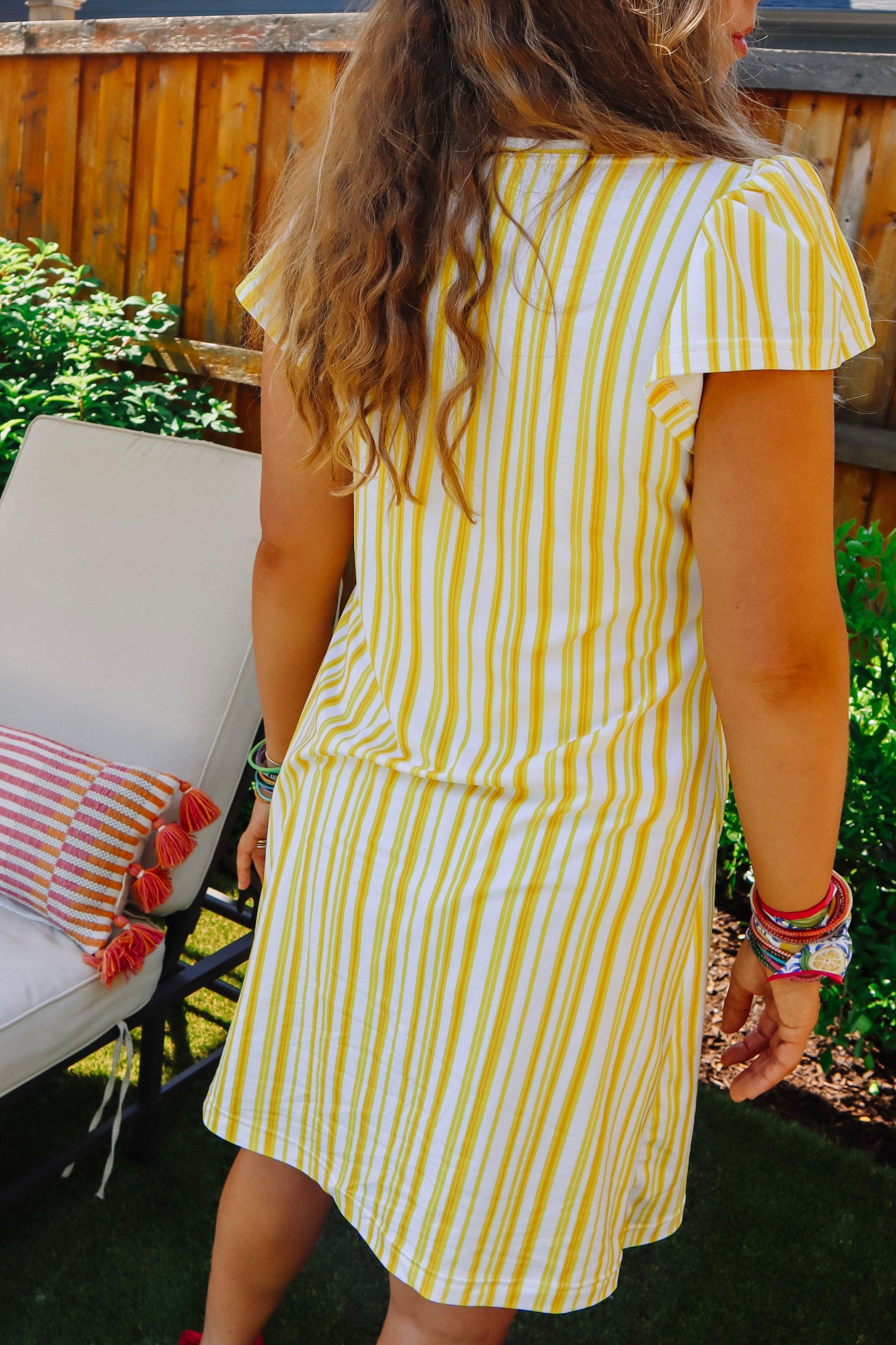 Rosie Dress - Yellow Stripe
