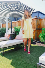 Rosie Dress - Yellow Stripe