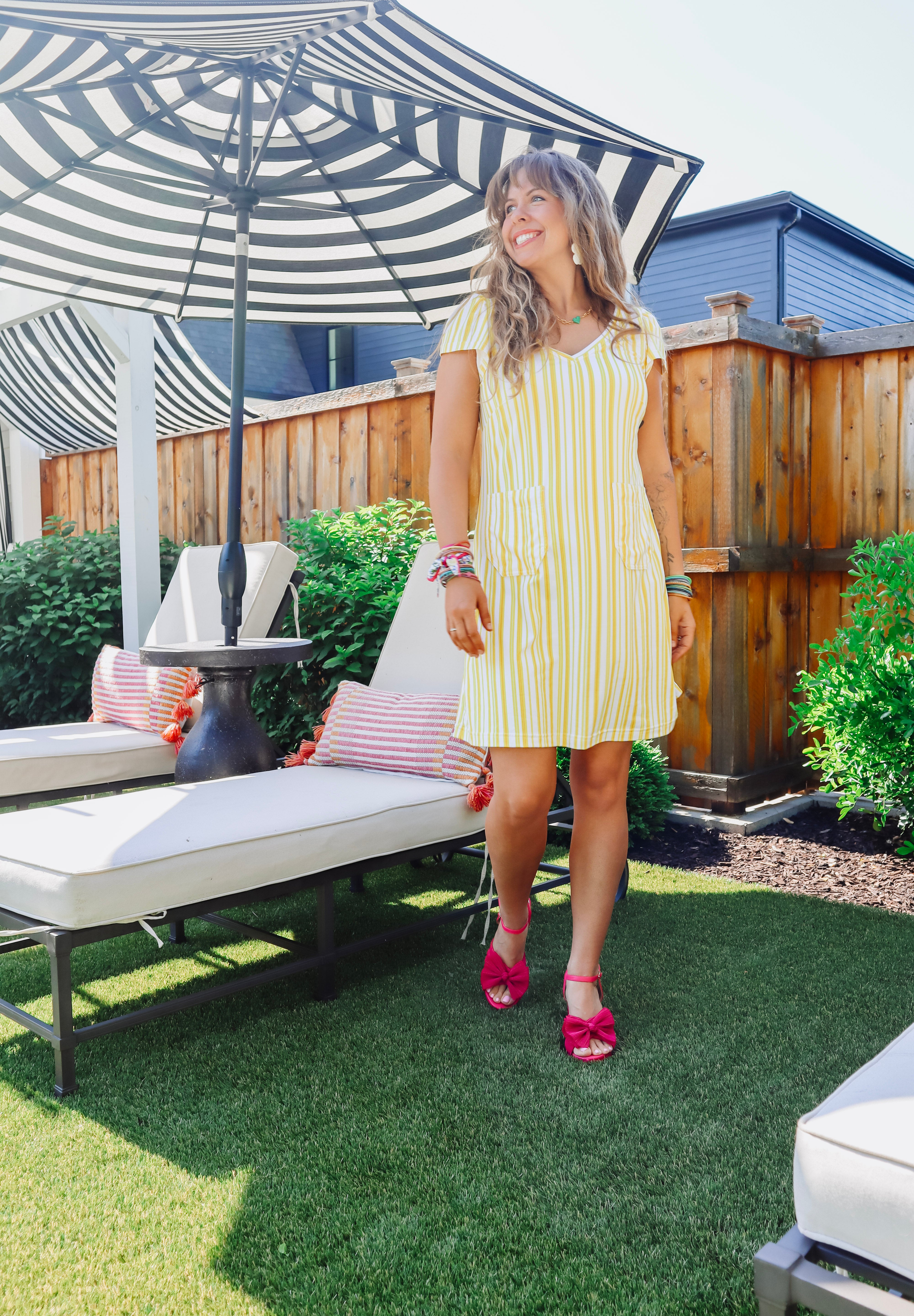 Rosie Dress - Yellow Stripe