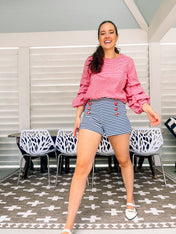 Joy Shorts - Navy Stripe