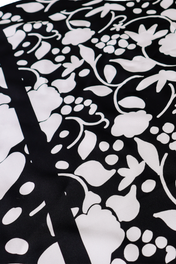 Medium Silk Scarf - Black Silhouette Flower