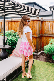 Holly Shorts - Pink Stripe