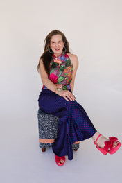 Large Silk Scarf - Chinoiserie Blooms