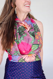 Large Silk Scarf - Chinoiserie Blooms