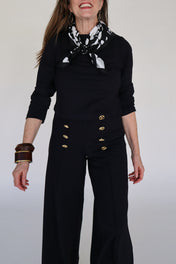Francis Long Sleeve Crop - Black