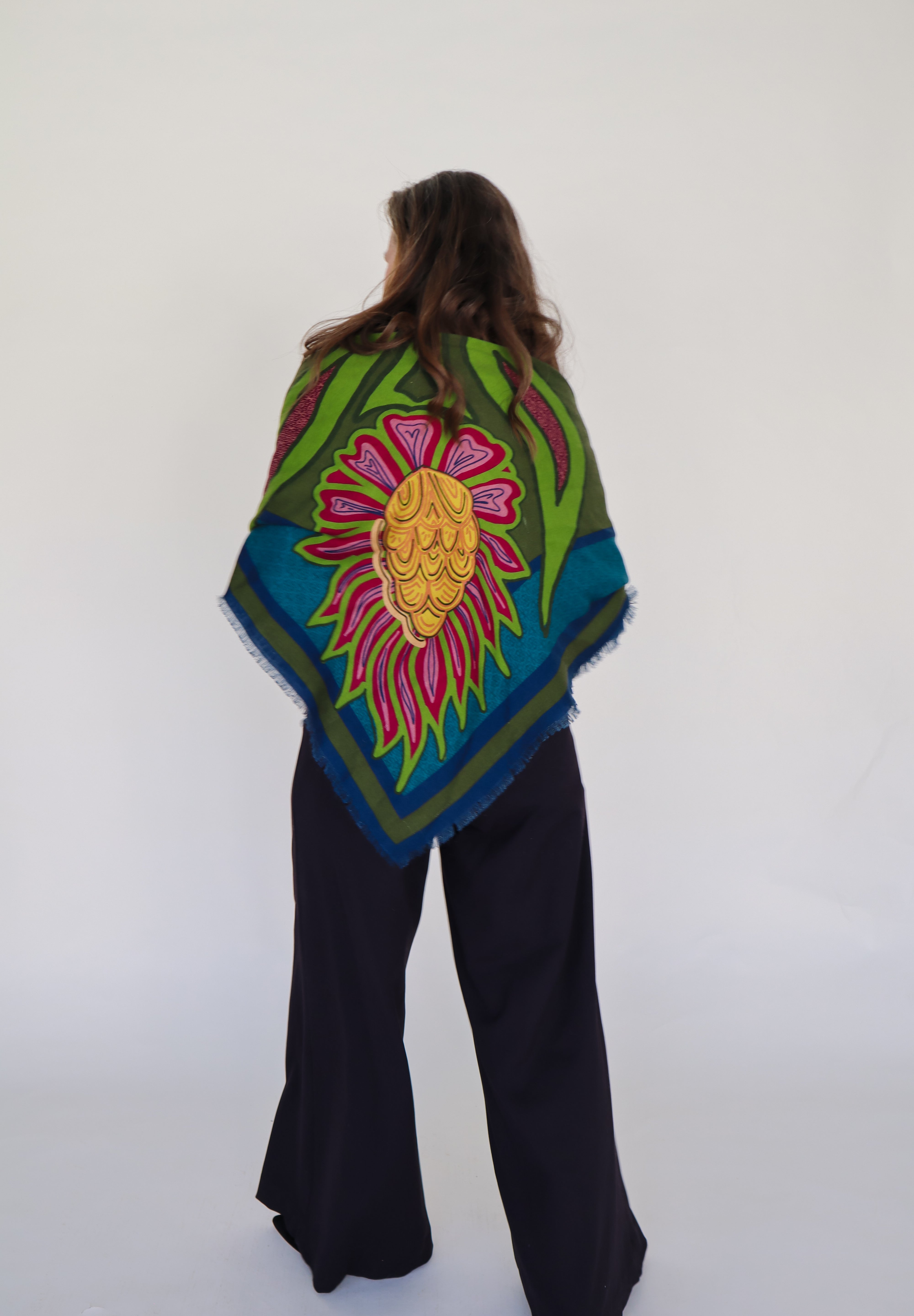 Wool Scarf - Flaming Flora