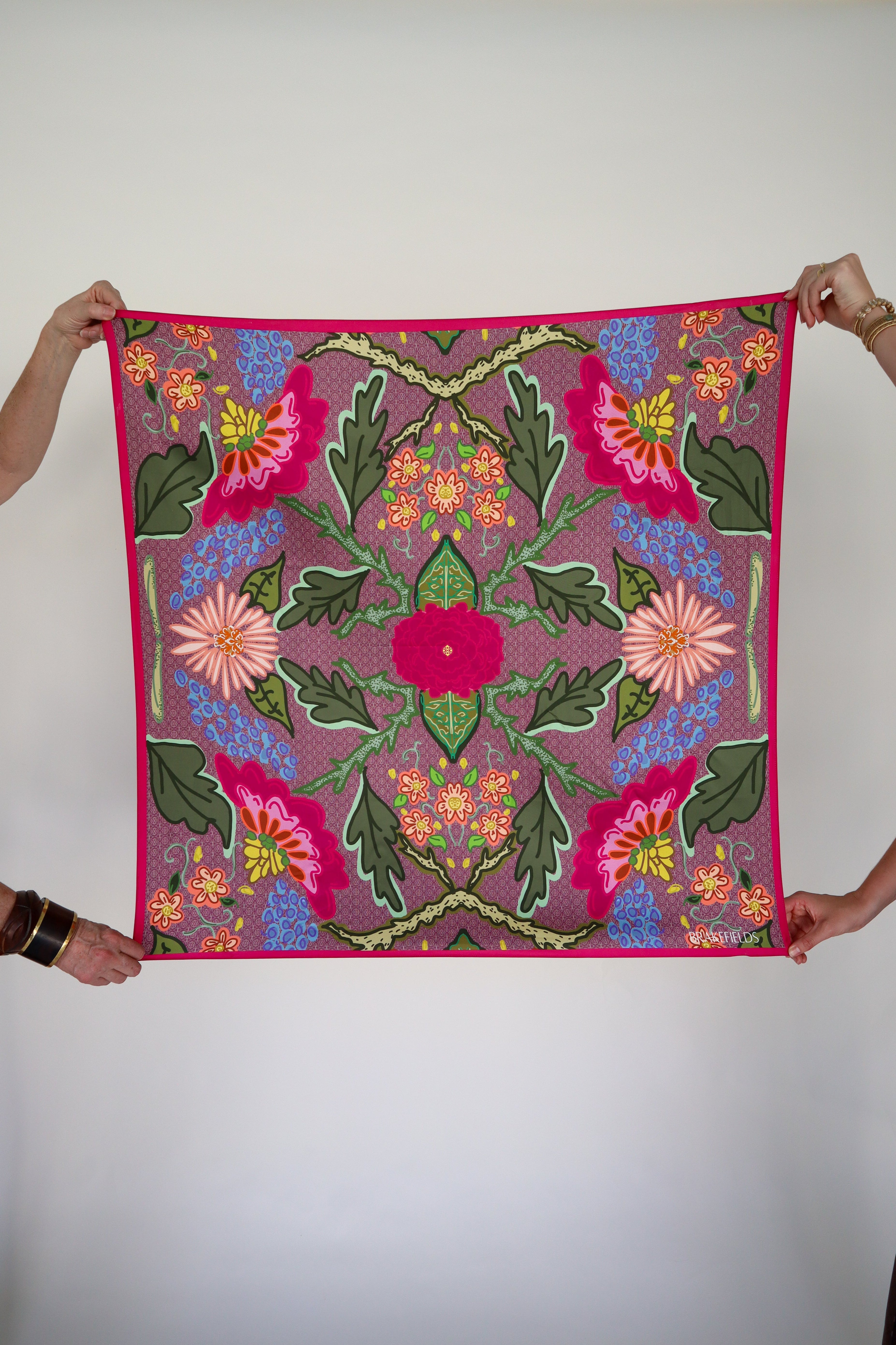 Large Silk Scarf - Chinoiserie Blooms