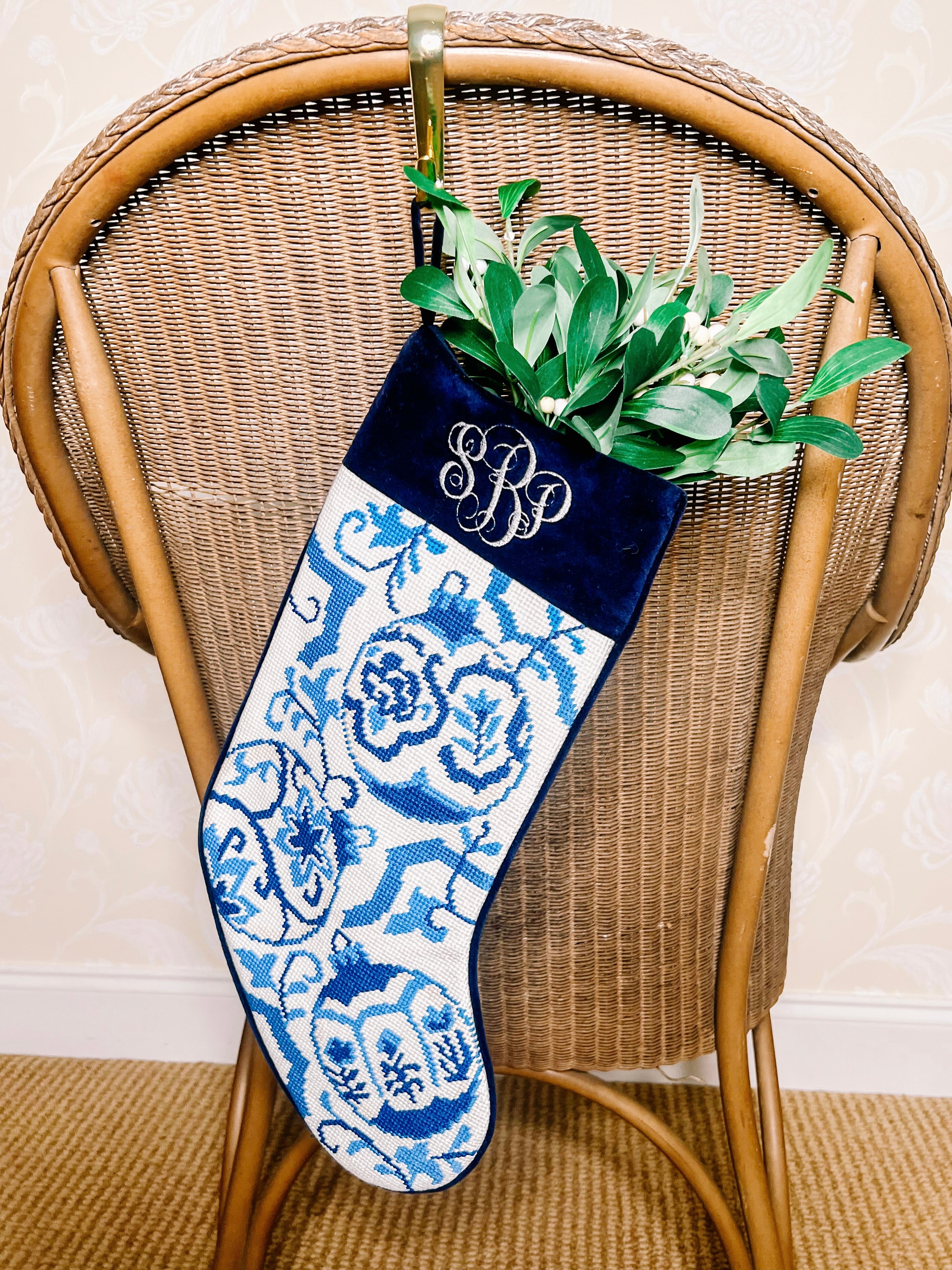 Monogrammed Needlepoint Stocking