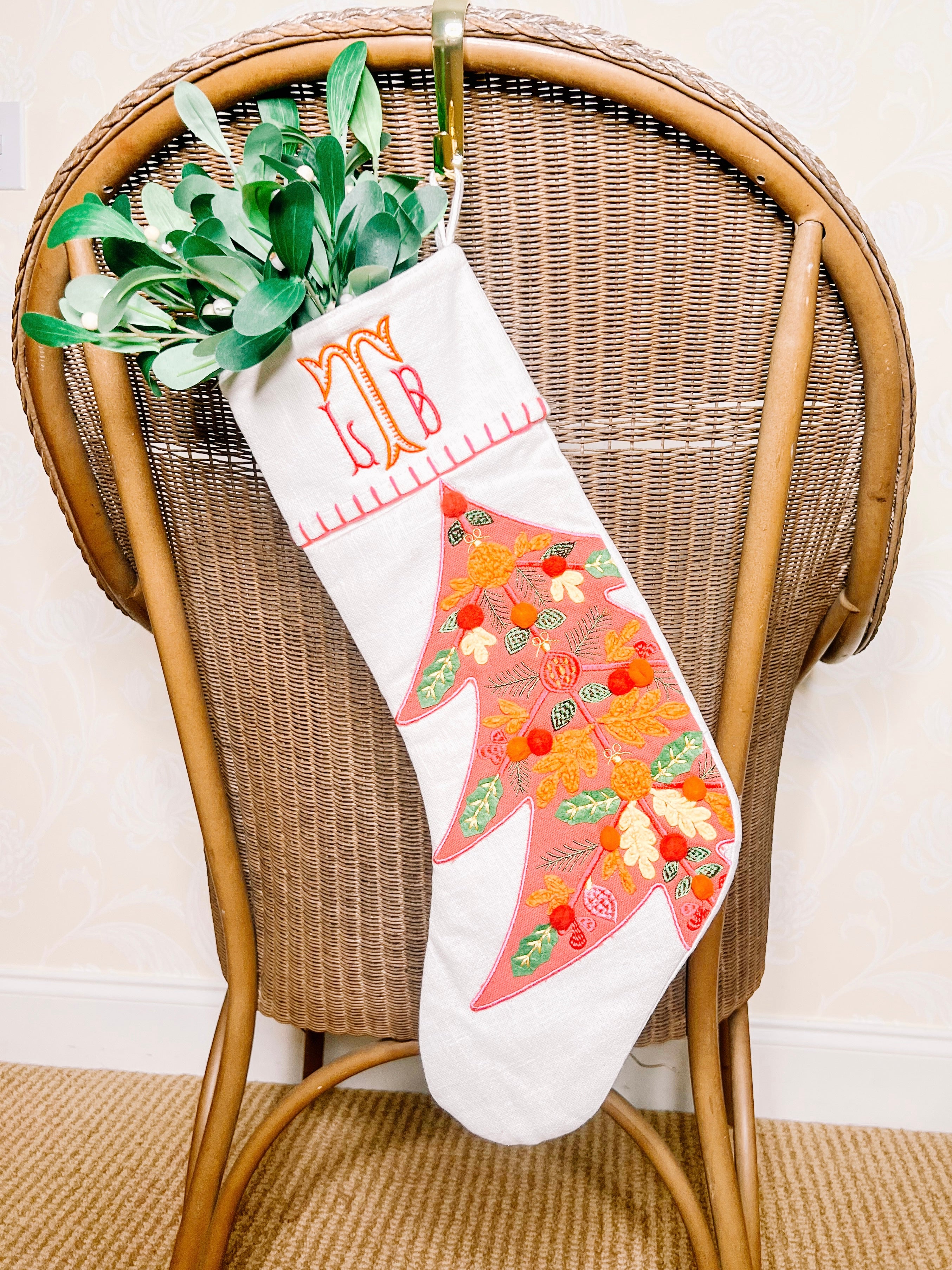 Monogrammed Embroidered Stocking