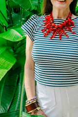 Holly Crop Top - Navy Stripe