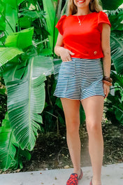 Holly Shorts - Navy Stripe