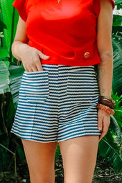 Holly Shorts - Navy Stripe