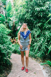 Holly Crop Tank - Navy Stripe