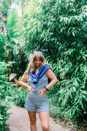 Holly Crop Tank - Navy Stripe