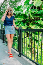 Joy Shorts - Navy Stripe