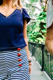 Zoe Crop - Navy
