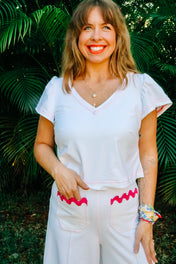 Zoe Crop - White