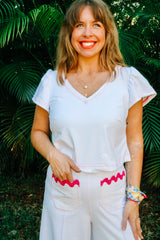 Zoe Crop - White