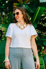 Allie Crop - White