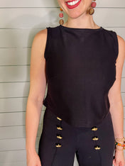 Holly Crop Tank - Black