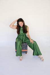 Pippa Sleeveless Top - Olive Dot