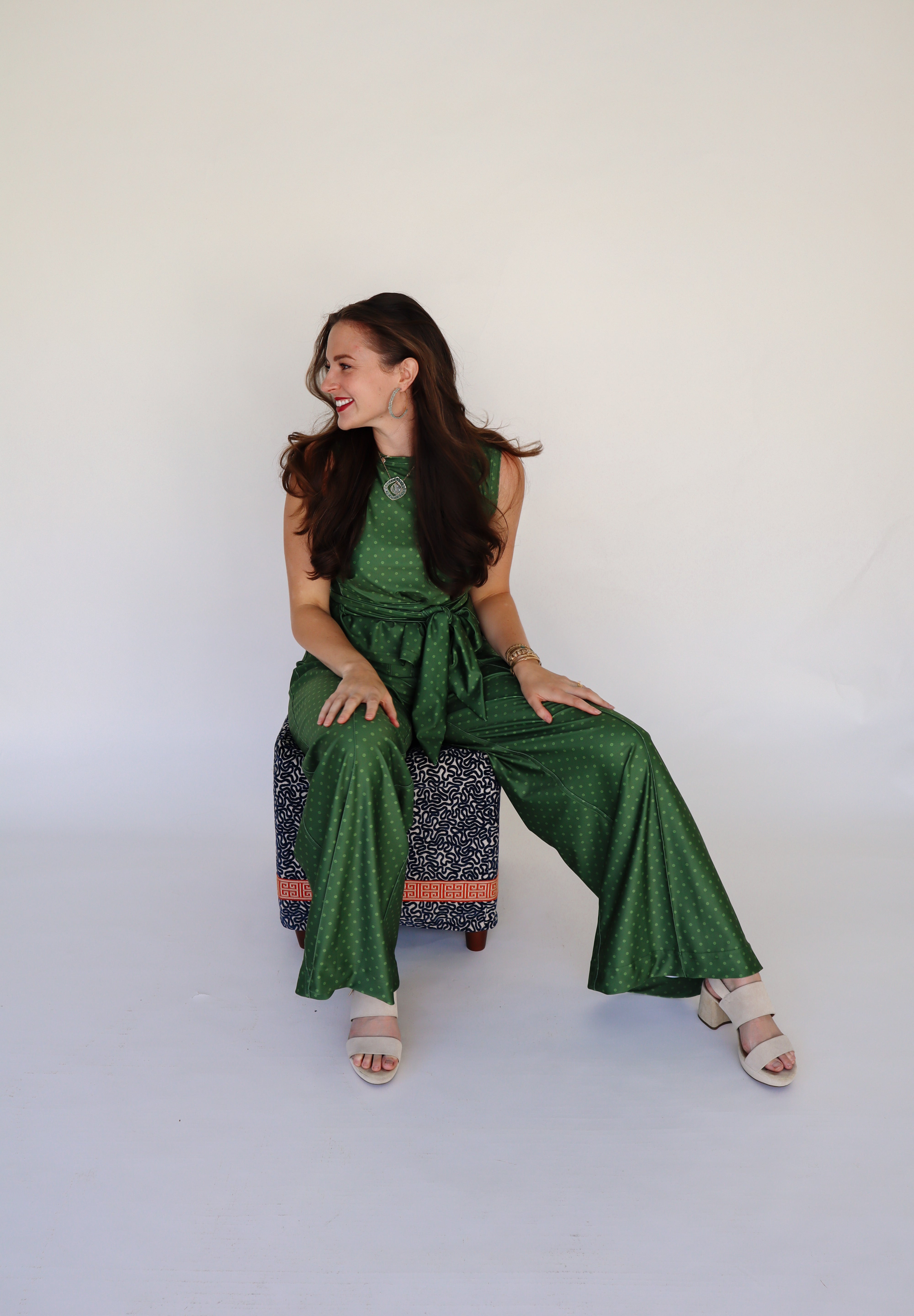 Holly Pants - Olive Dot