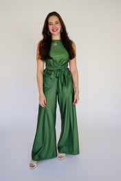 Pippa Sleeveless Top - Olive Dot