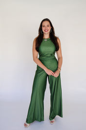 Pippa Sleeveless Top - Olive Dot