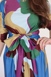 Pippa Long Sleeve Maxi Dress - Fall Abstract