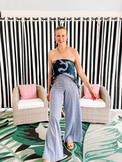 Joy Pants - Blue Houndstooth
