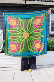 Wool Scarf - Flaming Flora